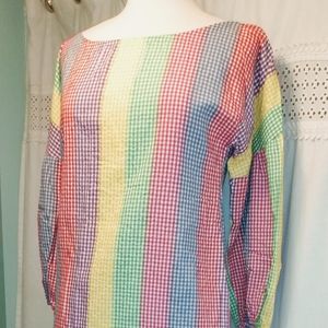 Vintage Beverly Paige Skirt Set Suit Size 12 Rainb